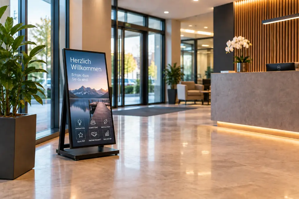 MOVE-MALL Indoor mobiler LCD Kundenstopper
